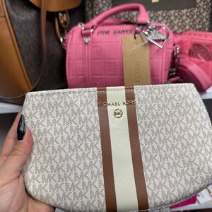 Michael Kors Cream and Brown belt bag new
